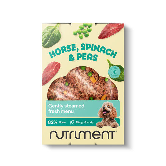Vers menu paard, spinazie & erwten – 400 g