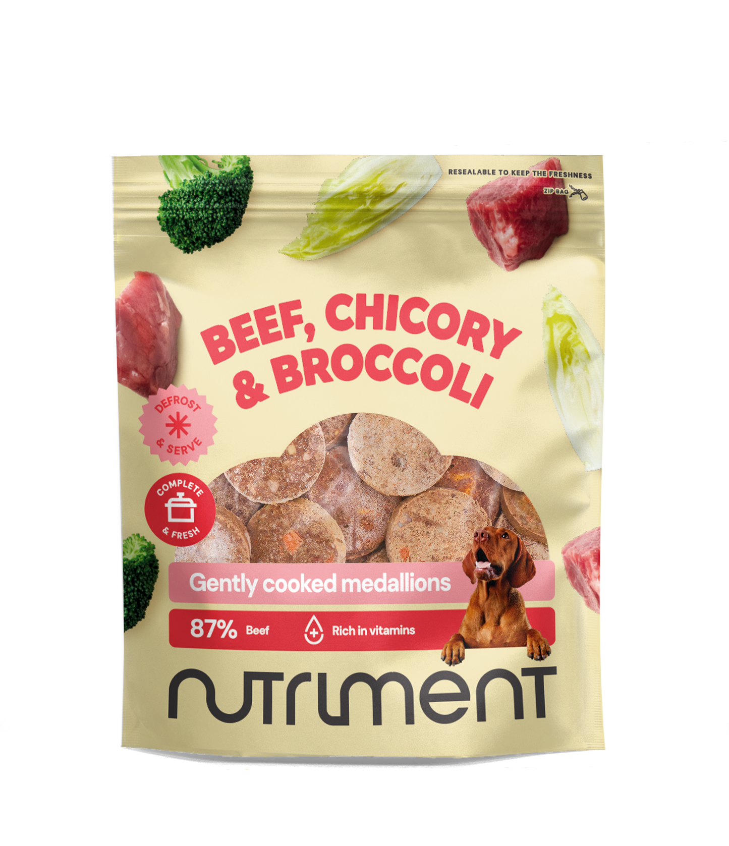 Vers menu medaillons van rundvlees, witlof & broccoli – 800 g