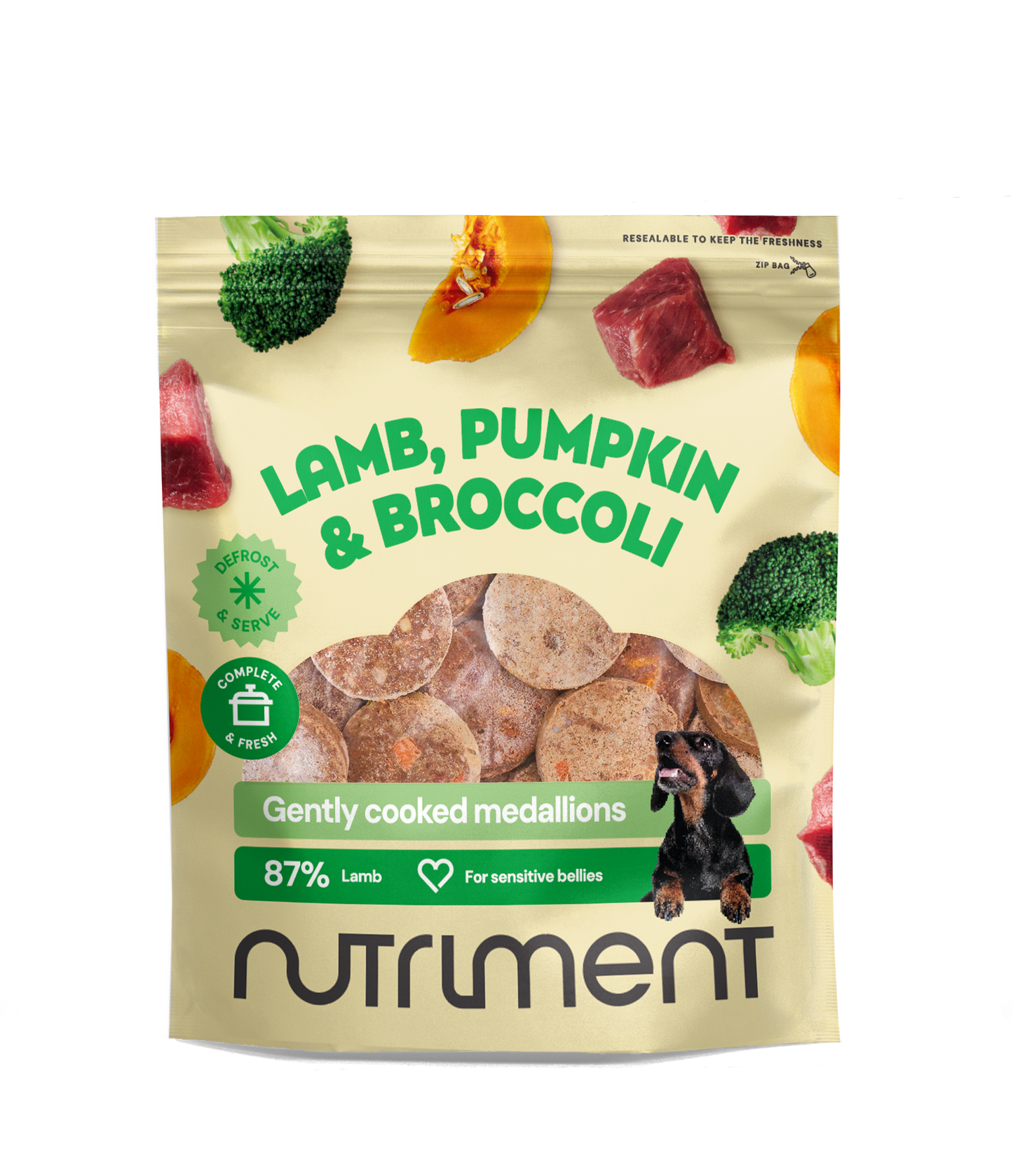 Vers menu Medaillons van lamsvlees, pompoen en broccoli – 800 g